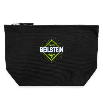 Beilstein an der Mosel Retro Weintrauben Souvenir - Canvas Reißverschluss-Täschchen (22 x 23 cm) - Schwarz - Vorne