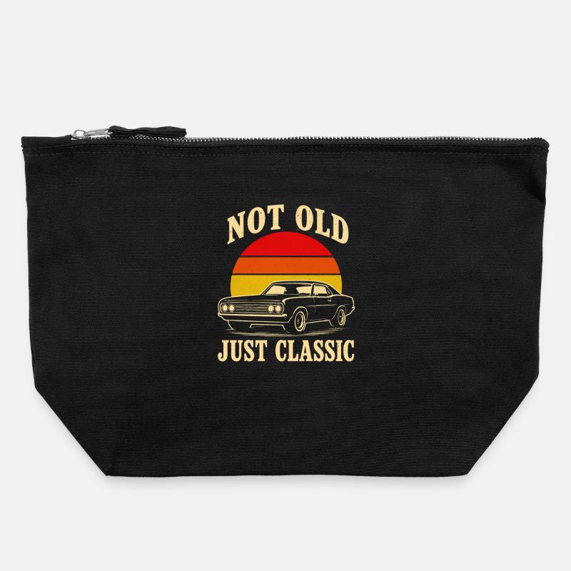Pas vieux, juste classique - Pochette zippée en toile 22 x 23 cm - noir
