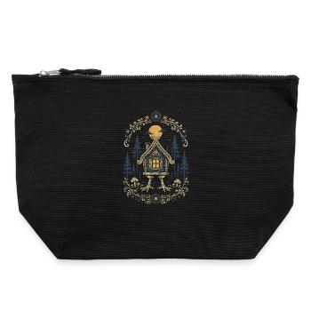 Baba Yaga Hut - Canvas Zip Pouch 22 x 23 cm - black - Front