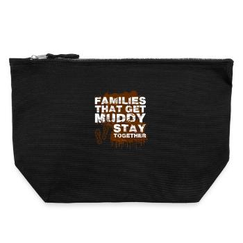 Families muddy Schlammlauf Mud Run Muddy Race - Canvas Reißverschluss-Täschchen (22 x 23 cm) - Schwarz - Vorne