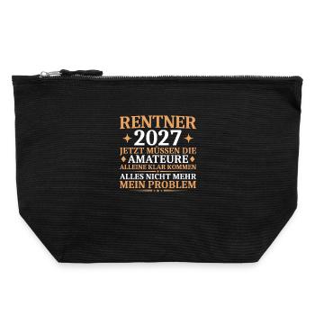 Rentner 2027 Lustiger Abschied Kollege - Canvas Reißverschluss-Täschchen (22 x 23 cm) - Schwarz - Vorne