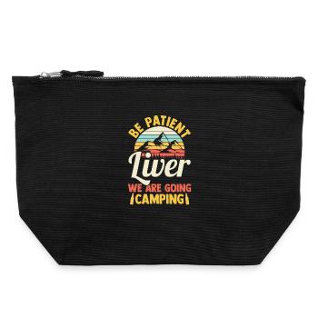 Camping Bonfire Camp Life Forest Camper - Canvas Zip Pouch 22 x 23 cm - black - Front