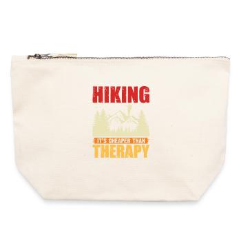 Wandern ist billiger als Therapie - Canvas Reißverschluss-Täschchen (22 x 23 cm) - Naturweiß - Vorne