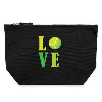 J’adore le tennis - Pochette zippée en toile 22 x 23 cm - noir - Devant