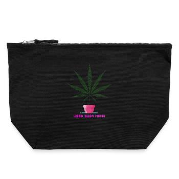 Weed Suga Mama - Canvas Reißverschluss-Täschchen (22 x 23 cm) - Schwarz - Vorne