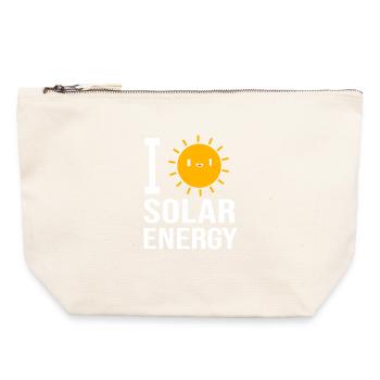 Solar Nachhaltigkeit Erneuerbare Energien - Canvas Reißverschluss-Täschchen (22 x 23 cm) - Naturweiß - Vorne