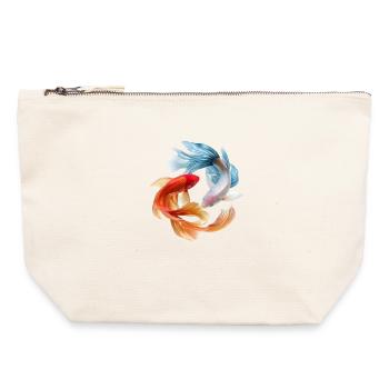 Koi-Farbkreis: Goldfisch-Paar - Canvas Reißverschluss-Täschchen (22 x 23 cm) - Naturweiß - Vorne
