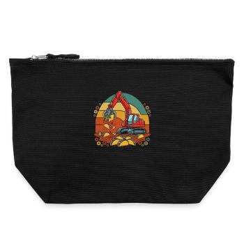 Excavation de tacos de construction - Pochette zippée en toile 22 x 23 cm - noir - Devant