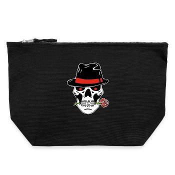 Crâne de gangster - Pochette zippée en toile 22 x 23 cm - noir - Devant