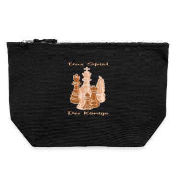 Schach figuren - Canvas Reißverschluss-Täschchen (22 x 23 cm) - Schwarz - Vorne