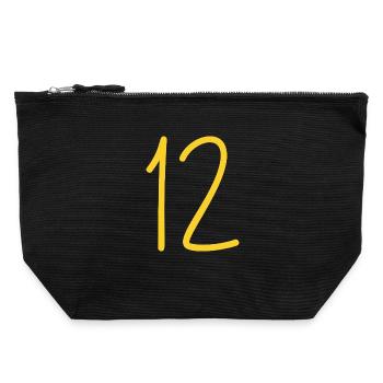 12 - Canvas Zip Pouch 22 x 23 cm - black - Front