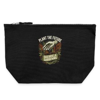 Guerrilla Gardening For Future - Canvas Zip Pouch 22 x 23 cm - black - Front