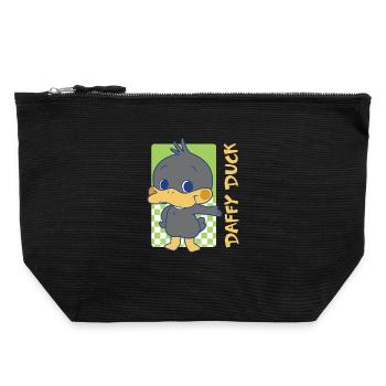 Looney Tunes X Gokko Daffy Duck - Canvas Reißverschluss-Täschchen (22 x 23 cm) - Schwarz - Vorne