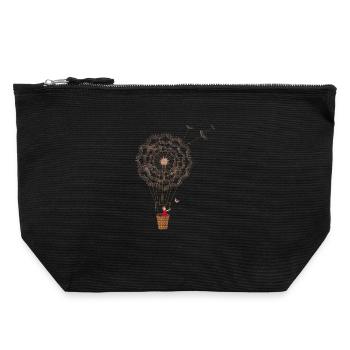 fanciful dandelion balloon - Canvas Zip Pouch 22 x 23 cm - black - Front