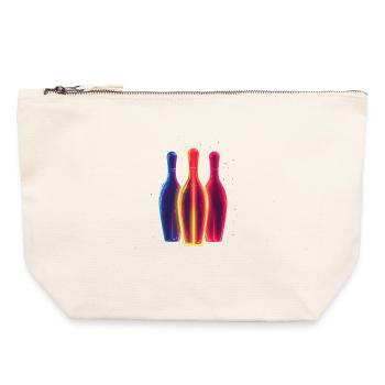 Bowling des années 90 - Pochette zippée en toile 22 x 23 cm - blanc naturel - Devant