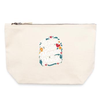 La plus belle Maman du Monde - Pochette zippée en toile 22 x 23 cm - blanc naturel - Devant
