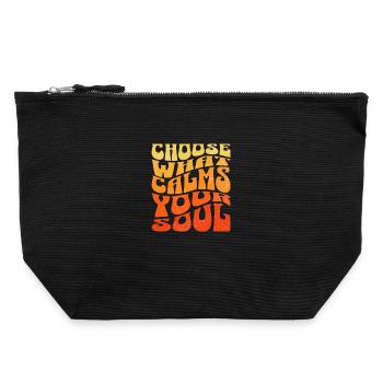 Choose what calms you down - Canvas Zip Pouch 22 x 23 cm - black - Front