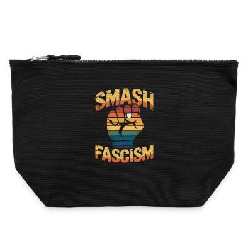 Smash Fascism - T-shirt antifasciste - Pochette zippée en toile 22 x 23 cm - noir - Devant