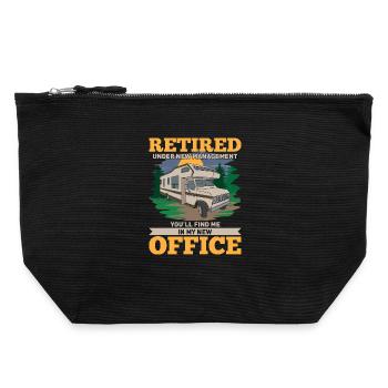 Retired Under New Management RV Camper Design - Canvas Zip Pouch 22 x 23 cm - black - Front