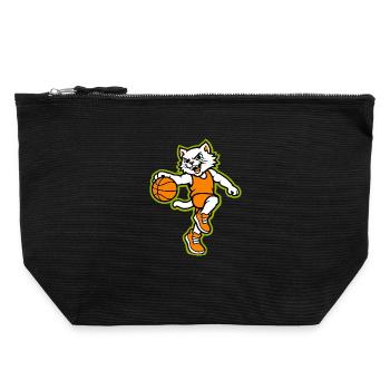 Wildcat Basketball Action Mascot - Canvas Zip Pouch 22 x 23 cm - black - Front