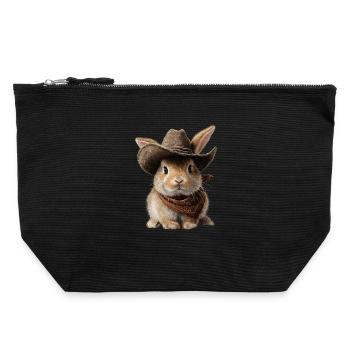 Pays de l’Ouest du Pays de l’Ouest du Chapeau Lapin Lapin - Pochette zippée en toile 22 x 23 cm - noir - Devant