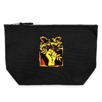 Frieden Peace Pazifisten - Canvas Reißverschluss-Täschchen (22 x 23 cm) - Schwarz - Vorne