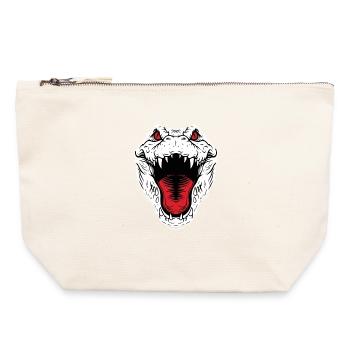Crocodile Alligator Mascotte Logo Sport Combat - Pochette zippée en toile 22 x 23 cm - blanc naturel - Devant