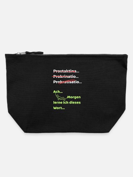 Prokrastination Witz lustiger Spruch Hängematte - Canvas Reißverschluss-Täschchen (22 x 23 cm) - Schwarz