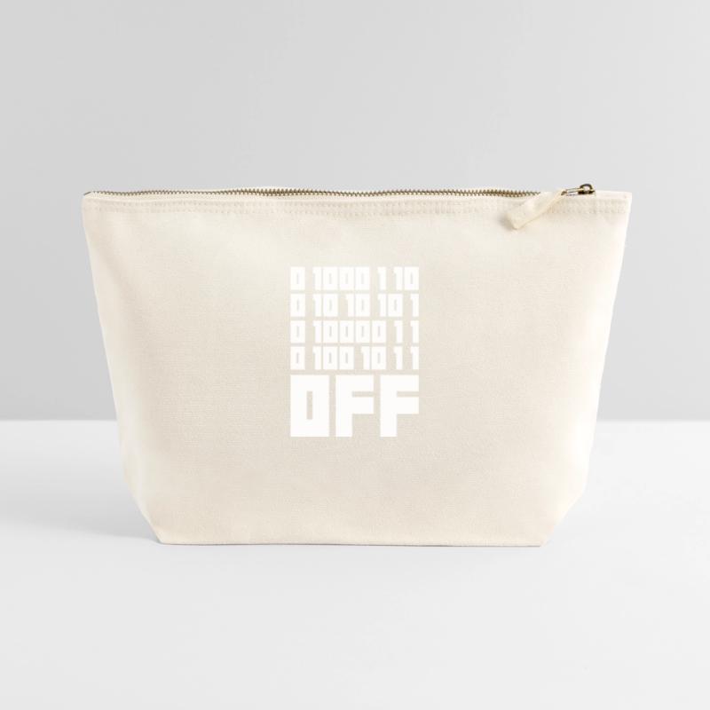 Binary Code F**k OFF – Humour Nerd & Geek Code Pochette zippée en toile 22 x 23 cm
