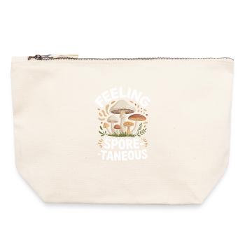 Sentiment sporé-tanéeux Drôle de mycologie - Pochette zippée en toile 22 x 23 cm - blanc naturel - Devant