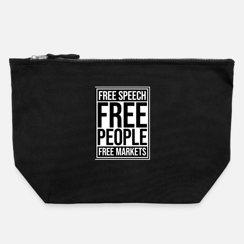 Marché de la liberté d’expression Peuple Libertarian Freedom Logo - Pochette zippée en toile 22 x 23 cm - noir