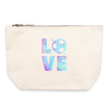 Love Football T-Shirt – Sport & Heart Design - Canvas Zip Pouch 22 x 23 cm - nature - Front