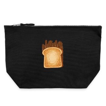 Chocolate Cream Toast - Canvas Zip Pouch 22 x 23 cm - black - Front