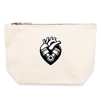 De l’essence dans le sang - Pochette zippée en toile 22 x 23 cm - blanc naturel - Devant