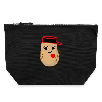 Cordiale pomme de terre Légumes Fantaisie - Pochette zippée en toile 22 x 23 cm - noir - Devant