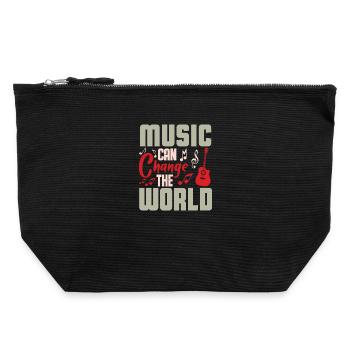 Music changes the world Design - Canvas Zip Pouch 22 x 23 cm - black - Front
