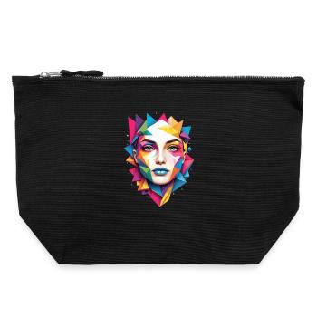 Art du visage moderne - Pochette zippée en toile 22 x 23 cm - noir - Devant