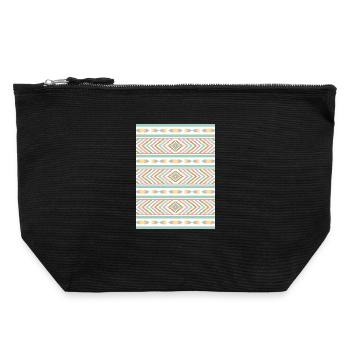 Stilvoller Boho Vibe Tribal Pastell Geometrie  - Canvas Reißverschluss-Täschchen (22 x 23 cm) - Schwarz - Vorne