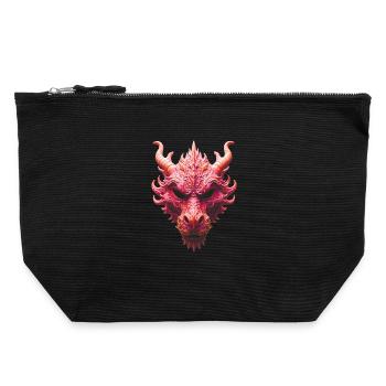 Aurora Red Dragon Mask - Canvas Zip Pouch 22 x 23 cm - black - Front