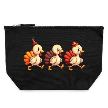 Thanksgiving Truthahn Baby - Canvas Reißverschluss-Täschchen (22 x 23 cm) - Schwarz - Vorne