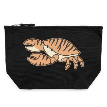 Orange Crab Striped Cartoon Tiger Stripes - Canvas Reißverschluss-Täschchen (22 x 23 cm) - Schwarz - Vorne