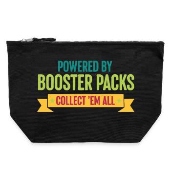 Powered By Booster Packs Collect Em All Card - Canvas Zip Pouch 22 x 23 cm - black - Front