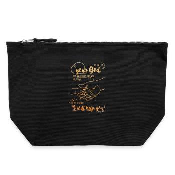Isaiah Bible Verse I Help You - Canvas Zip Pouch 22 x 23 cm - black - Front