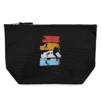 Surf Stripes Silhouette - Canvas Reißverschluss-Täschchen (22 x 23 cm) - Schwarz - Vorne
