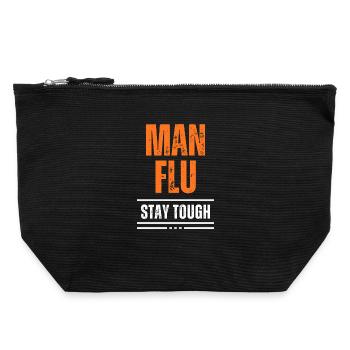 Homme audacieux grippe Restez dur Déclaration - Pochette zippée en toile 22 x 23 cm - noir - Devant