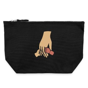 Family Baby Hands Togetherness - Canvas Zip Pouch 22 x 23 cm - black - Front