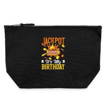 Jackpot It's My Birthday Casino Slot Machine - Canvas Zip Pouch 22 x 23 cm - black - Front