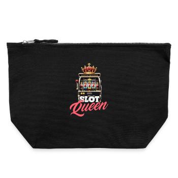 Slots Queen Casino Gambling Jackpot - Canvas Zip Pouch 22 x 23 cm - black - Front