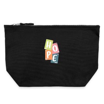Hope - Canvas Zip Pouch 22 x 23 cm - black - Front