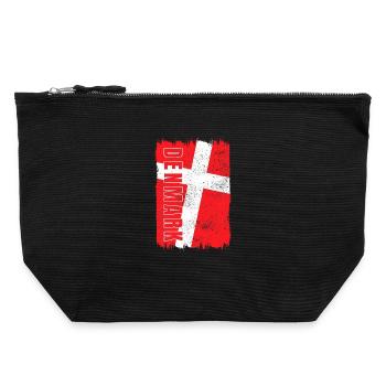 Drapeau du Danemark - Pochette zippée en toile 22 x 23 cm - noir - Devant